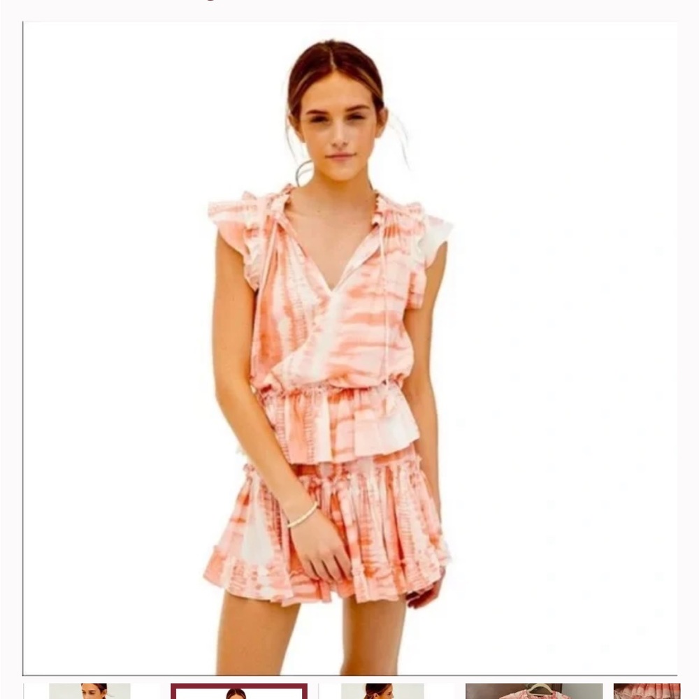 Misa Los Angeles Tie Dye Coral Lilian dress
